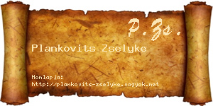 Plankovits Zselyke névjegykártya